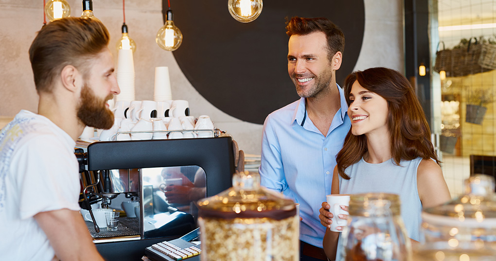 Customers at a coffee house.